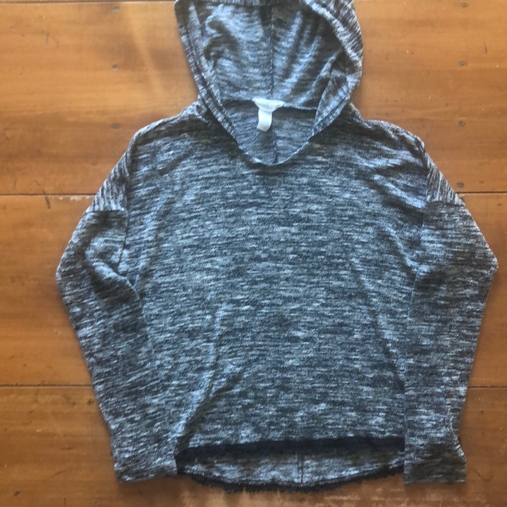 Grey black and white light-weight hoodie